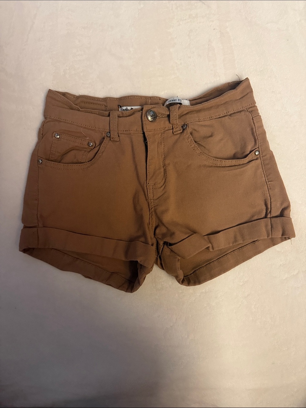 Women’s Brown Roll-Cuff Shorts